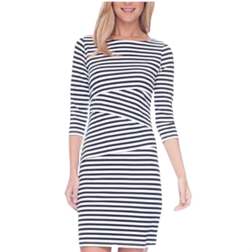J. McLaughlin Nicola Stripe Dress Catalina Cloth